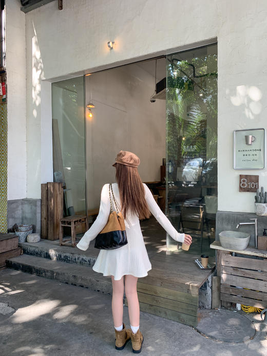 <曾小咸推荐>现货秒杀 ！微信超特价！韩系v领长袖针织连衣裙229.99 日常110 立减 秒杀99.99！！ 商品图6