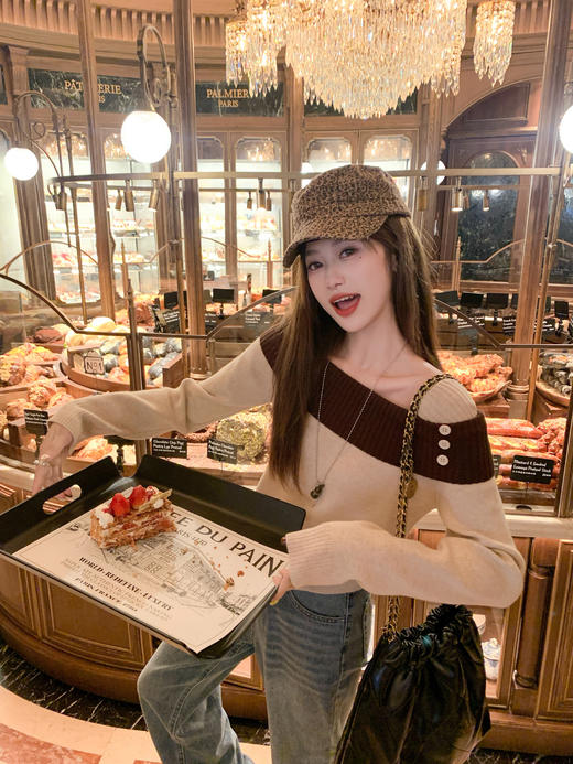 <曾小咸推荐>现货秒杀 ！微信超特价！一字肩针织衫 日常179.99 立减100 秒杀79.99！！ 商品图11