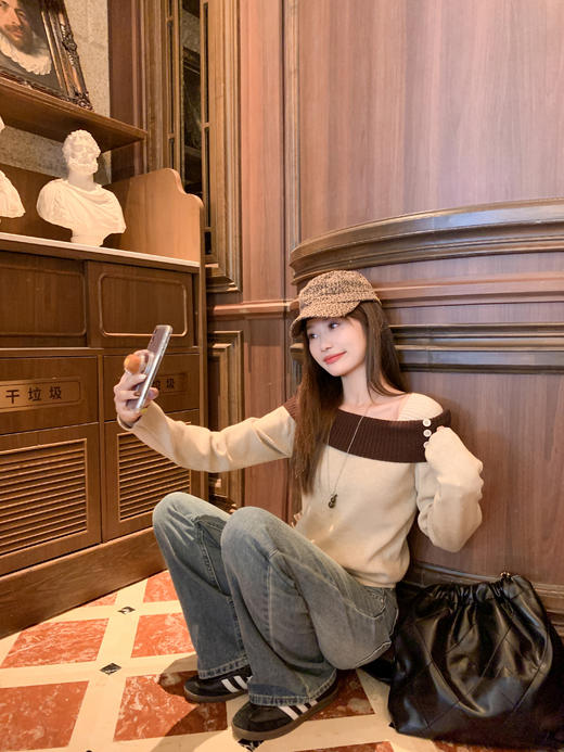 <曾小咸推荐>现货秒杀 ！微信超特价！一字肩针织衫 日常179.99 立减100 秒杀79.99！！ 商品图7