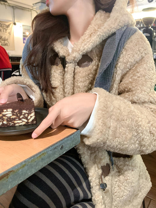 <曾小咸推荐>现货秒杀 ！微信超特价！韩系连帽羊羔绒外套日常320.99 立减190  秒杀139.99！！ 商品图7