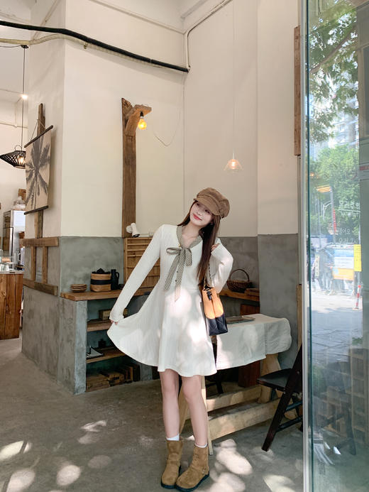 <曾小咸推荐>现货秒杀 ！微信超特价！韩系v领长袖针织连衣裙229.99 日常110 立减 秒杀99.99！！ 商品图8