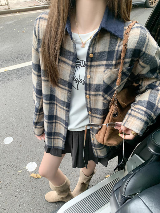 <曾小咸推荐>现货秒杀 ！微信超特价！加厚韩系复古格子衬衫 日常179.99 立减90 秒杀89.99！！内搭长袖秒杀59.99！！ 商品图6