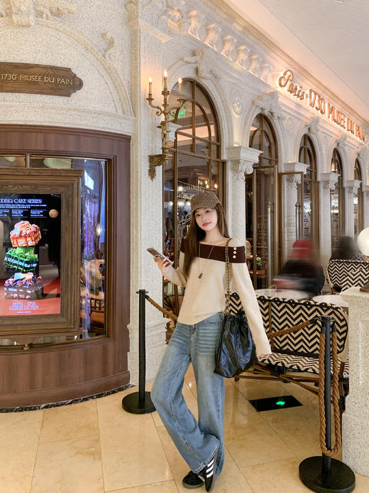 <曾小咸推荐>现货秒杀 ！微信超特价！一字肩针织衫 日常179.99 立减100 秒杀79.99！！ 商品图5