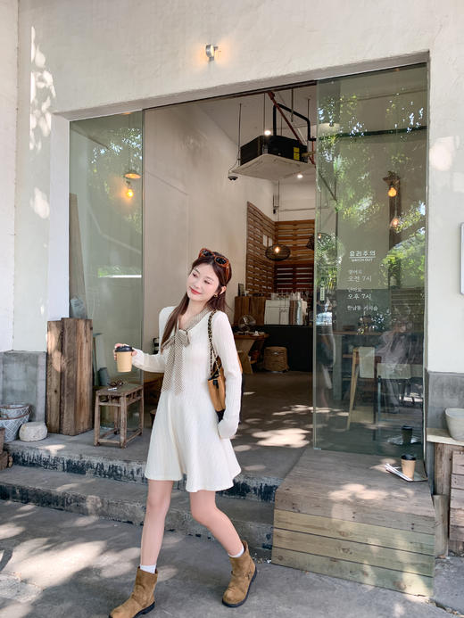 <曾小咸推荐>现货秒杀 ！微信超特价！韩系v领长袖针织连衣裙229.99 日常110 立减 秒杀99.99！！ 商品图5