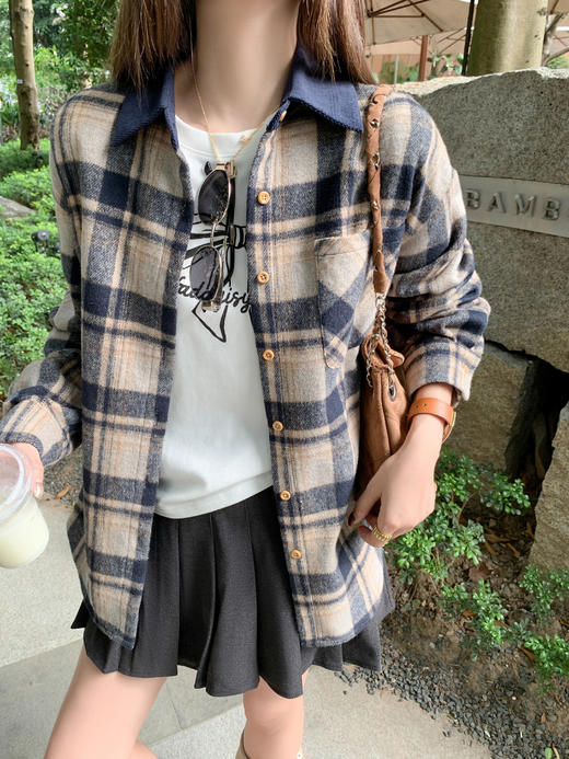 <曾小咸推荐>现货秒杀 ！微信超特价！加厚韩系复古格子衬衫 日常179.99 立减90 秒杀89.99！！内搭长袖秒杀59.99！！ 商品图7