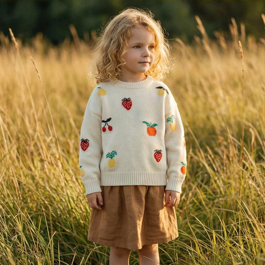 PALUOPO/PL山羊绒女童花色羊绒衫100%山羊绒帕罗 商品图12