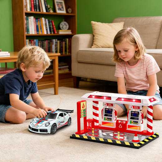 仿真声光跑车加油站男童玩具-纪念日百货门店同款168897190 商品图3