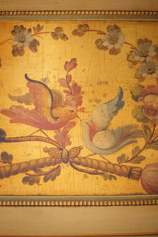 独角鹿西洋古董1890年代法国出品花卉飞鸟主题马丁漆彩绘装饰实木玻璃展示柜 商品图8