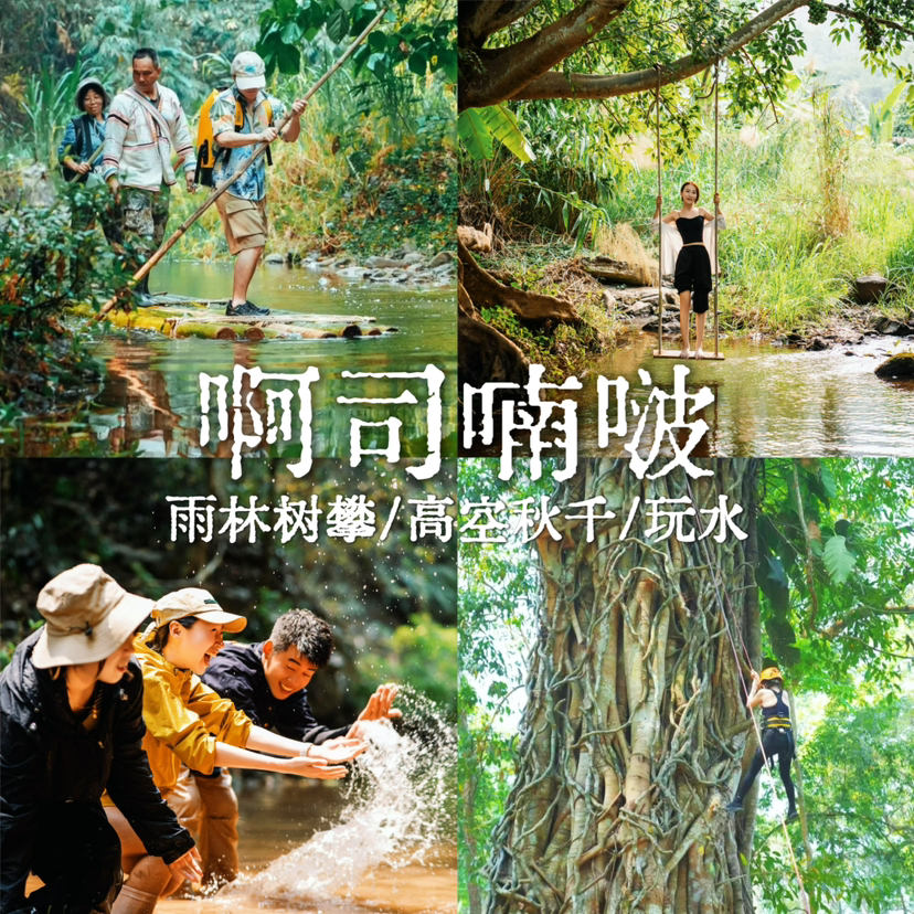 云南 | 版纳基诺山啊司喃啵雨林徒步1日游，西双版纳热带雨林/超爽高空秋千/热带神奇动植物/雨林野餐美食/雨林奇观/千年榕树攀爬/基诺民俗文化体验，五一端午路线提前预定！