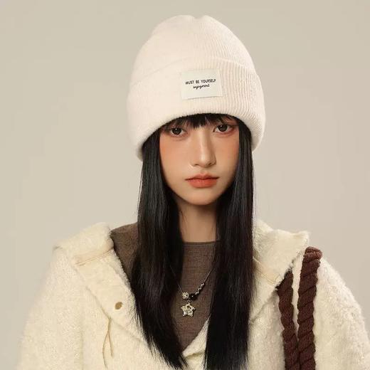 暖乎乎含羊毛保暖针织帽 买一送一 商品图3