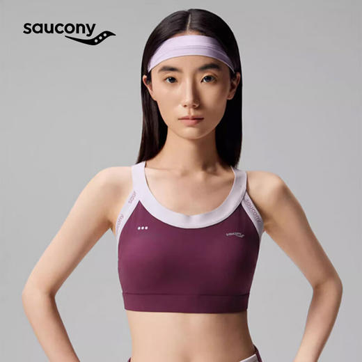 Saucony索康尼 专业竞速跑步运动内衣 女子健身瑜伽训练运动防震文胸 商品图0