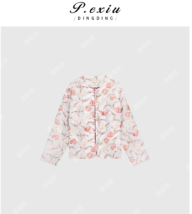 A009潘依绣丁丁宠粉国风新中式重工提花盘扣圆领长袖衬衫 Q8252