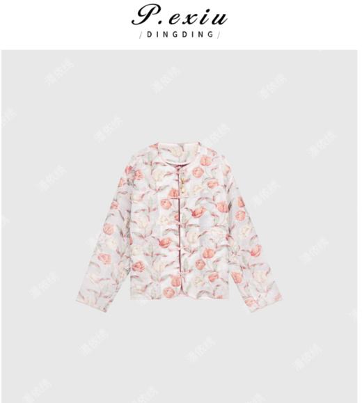 04-6潘依绣丁丁宠粉国风新中式重工提花盘扣圆领长袖衬衫 Q8252 商品图0