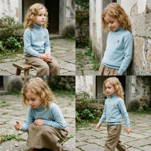 PALUOPO/PL山羊绒女童纯色羊绒衫100%山羊绒帕罗 商品图12