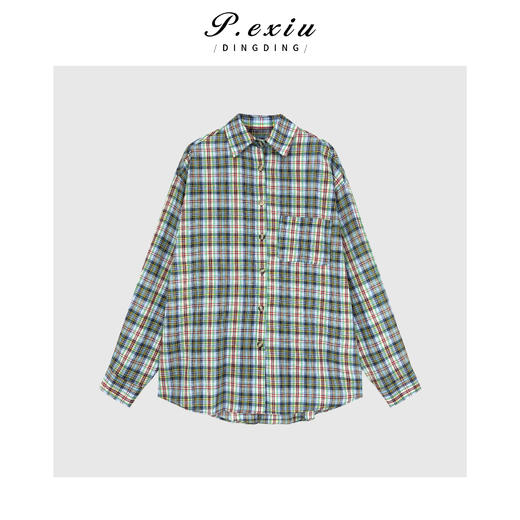 04-1潘依绣丁丁宠粉英伦风复古撞色格子衬衫Q16441 商品图0
