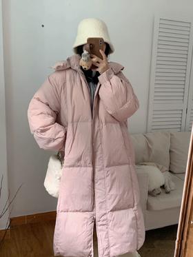 【YW】无忧购“清仓福利”韩系50绒羽绒服女高级感中长款过膝白鸭绒加厚保暖面包服G322（现货48小时内发货）