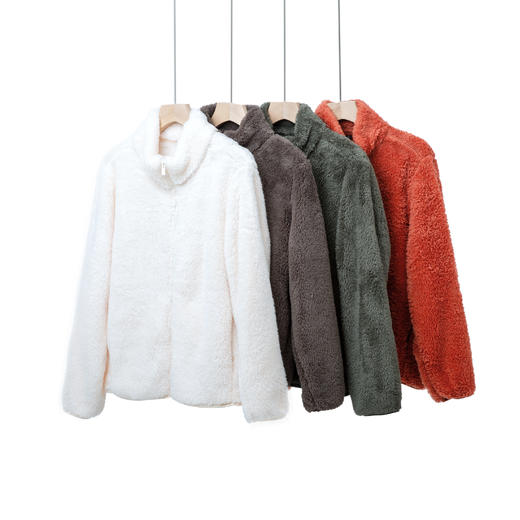 加厚长绒拉链外套 商品图0