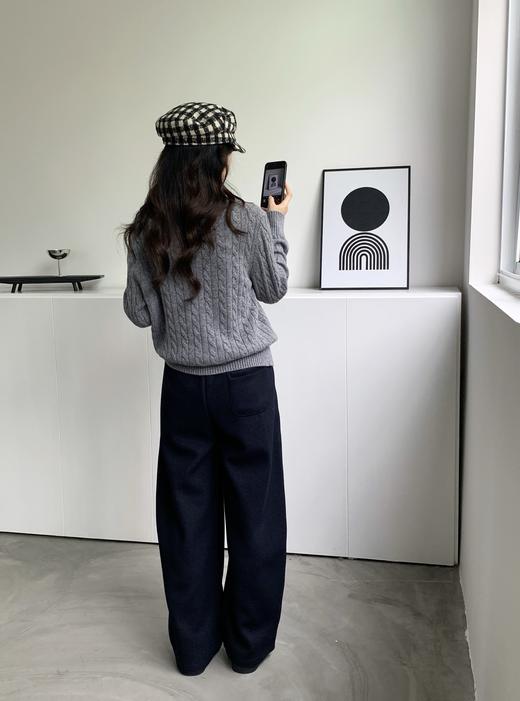 一条可以过动的 加绒加厚醋酸羊毛弯刀牛仔裤&阔腿裤 商品图6