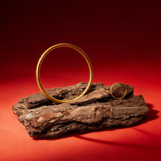 【买一送一】新年限定！灵珠 沙金古法祥云手镯 20-22g（赠同款戒指1.8g） 商品图5