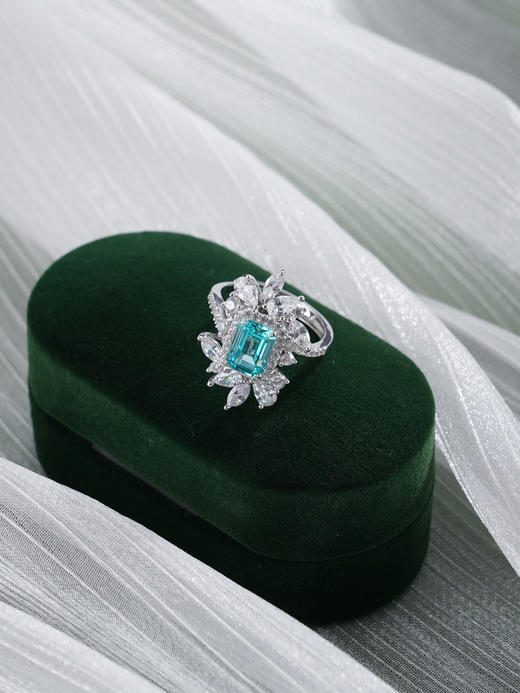 子佩集【芳华永曜】银S925戒指【RM0478-XF】培育宝石帕拉伊巴蓝碧玺2601 商品图3