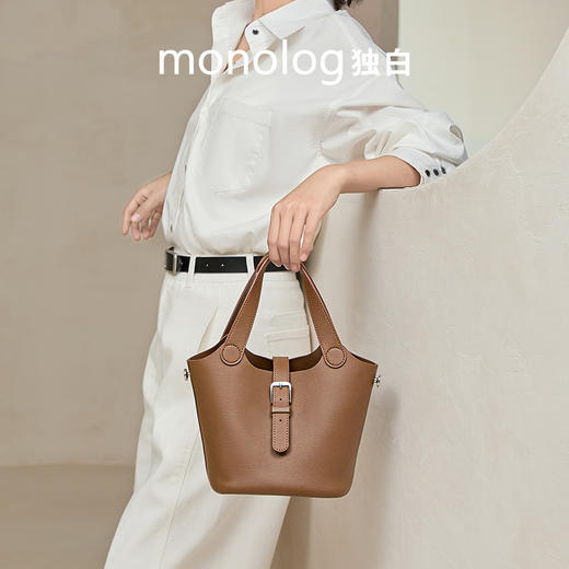 独白X卡拉羊女士时尚设计水桶包潮流单肩包手提包便携手拎 D4044/L 商品图2