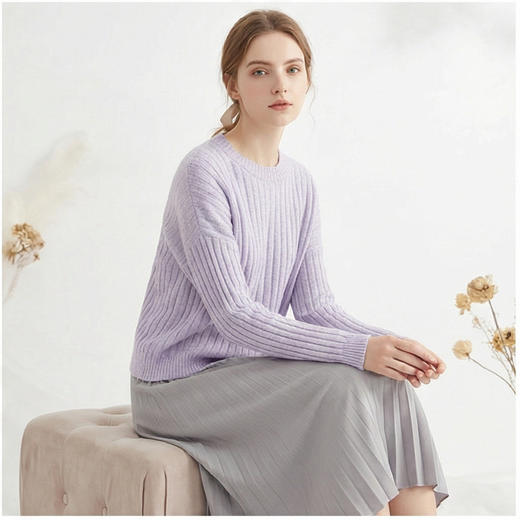 【咕咕同款】PALUOPO/PL山羊绒温婉奶油款羊绒衫100%山羊绒帕罗E21892-B 商品图11