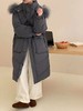 【YW】无忧购大毛领冬季50绒羽绒服女加长款过膝加厚收腰外套6611 商品缩略图3