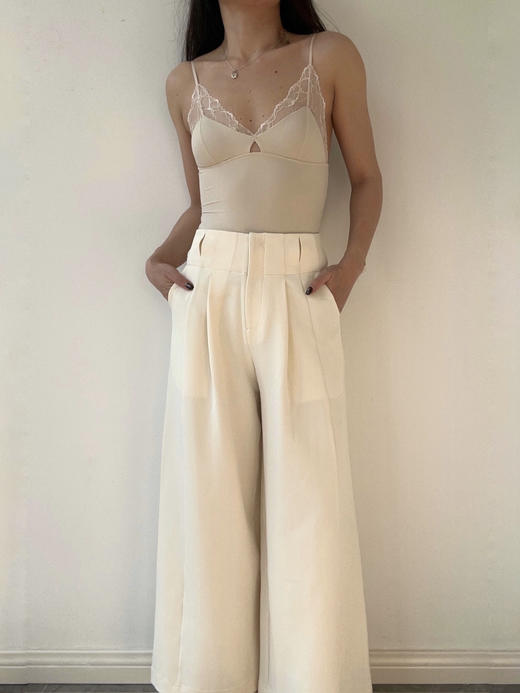 DONSEE10｜白色无腰头阔腿裤 DS10SS2484 商品图6