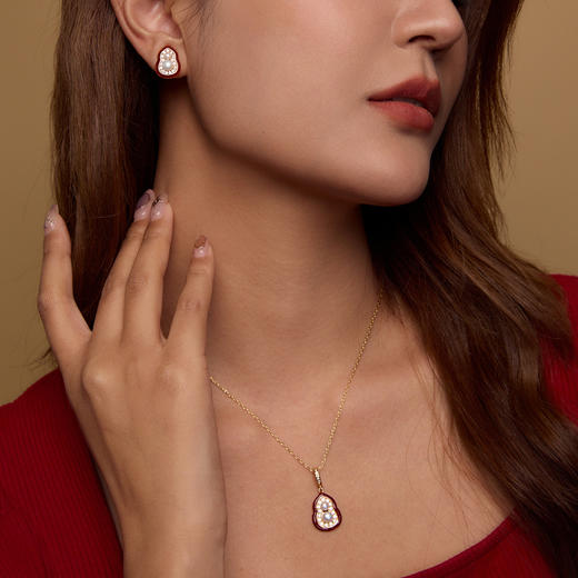 Manreya玛芮雅“鸿福双珠”淡水珍珠项链、耳钉|淡水珍珠，铜镀金 商品图1