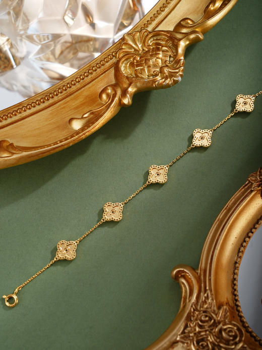 子佩集【四叶明媚】银S925手链【SL050077K】镀金四叶草2601 商品图6