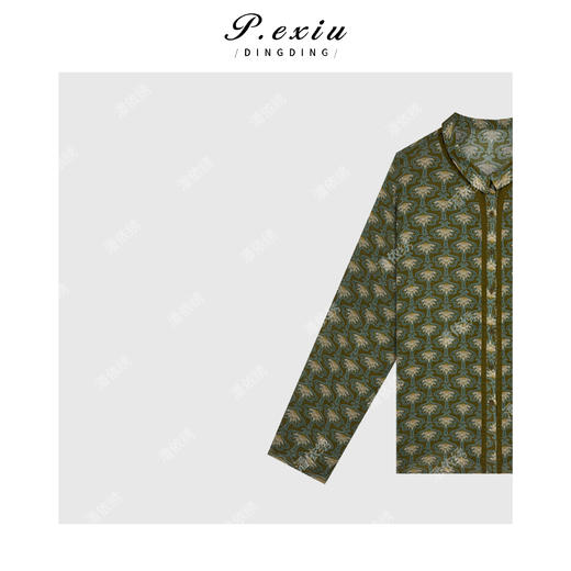 04-1潘依绣丁丁宠粉苎麻夏季薄款翻领复古休闲长袖衬衫 Q33529 商品图2