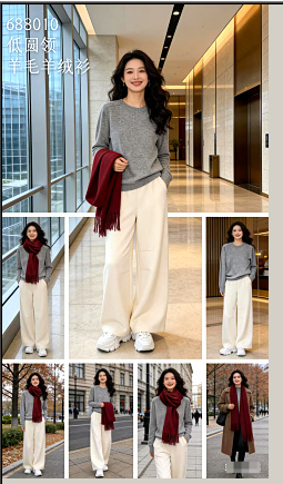 688010低圆领羊毛绒衫