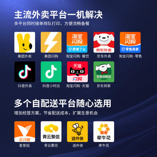 飞鹅WIFI/4G【京东外卖】同时支持美团饿了么有赞微盟微信小程序美团饿了么全自动接单外卖打印机-无需手机、电脑 商品图1