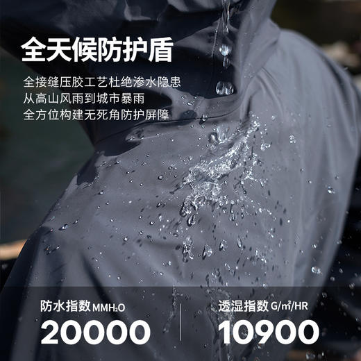 33000ft冲锋衣男女款春秋户外运动防水防风轻透徒步拼色硬壳冲锋衣 商品图5