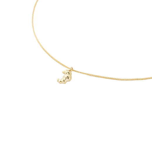 三彩2026新款牛角包吊坠项链美食系萌趣锁骨链通勤出游减龄轻复古 商品图2