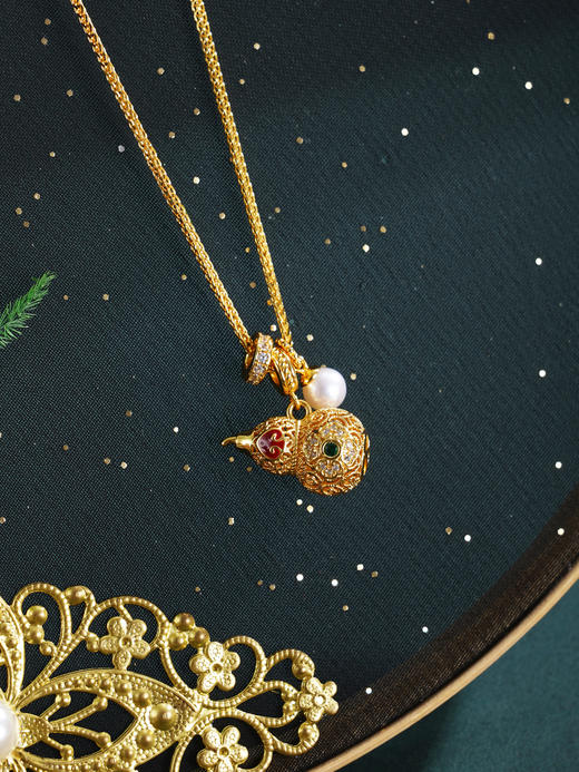 子佩集【福禄满盈】银S925套链【FYL-2231】项链镀金葫芦珍珠2601 商品图3