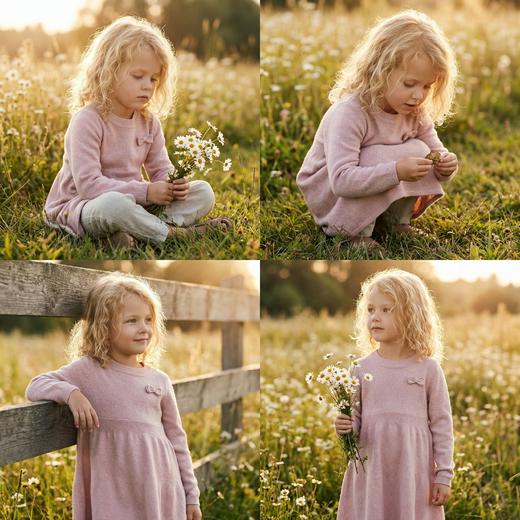 PALUOPO/PL山羊绒女童纯色羊绒衫100%山羊绒帕罗 商品图6