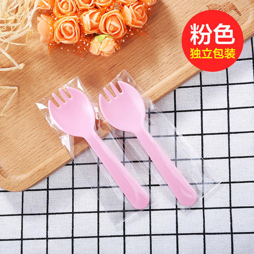 塑料一次性叉勺水果蛋糕叉独立包装 10个 商品图1