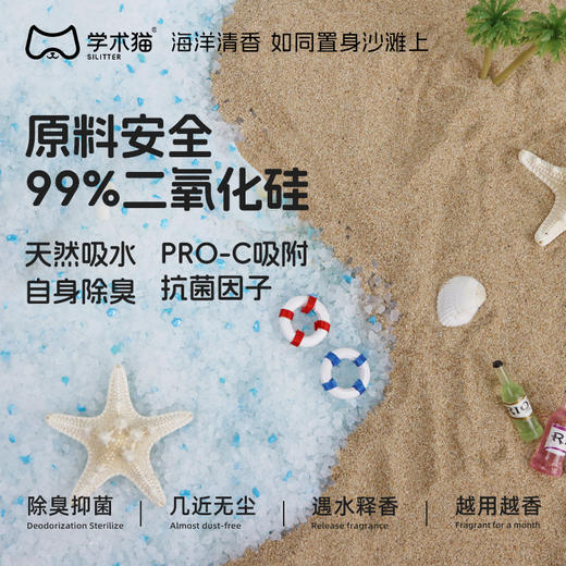 学术猫蓝屿轻盐硅胶猫砂4.5L【2026新春好品】 商品图2