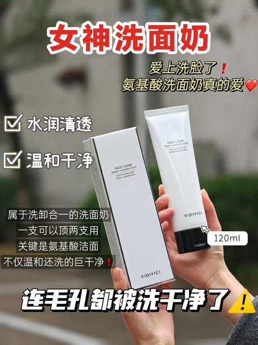韩国vidivici女神蚕丝泡沫氨基酸洗面奶 小山茶花 女温和玻尿酸保湿 商品图1