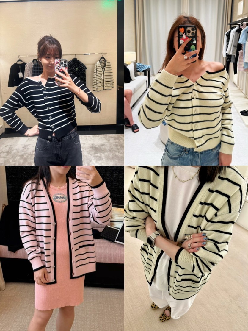 【特价】CH-S 25S 条纹羊绒开衫