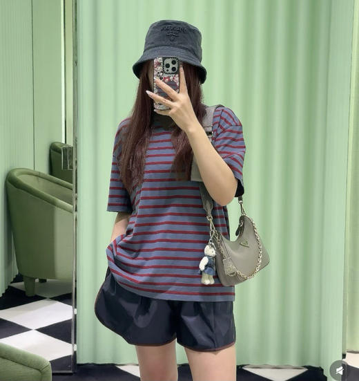 🦋PRAD*A 早春新款条纹短袖T恤1.21 商品图9