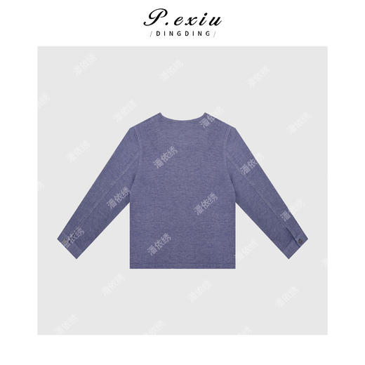 04-6潘依绣丁丁宠粉韩系简约圆领长袖衬衫Q70641 商品图1