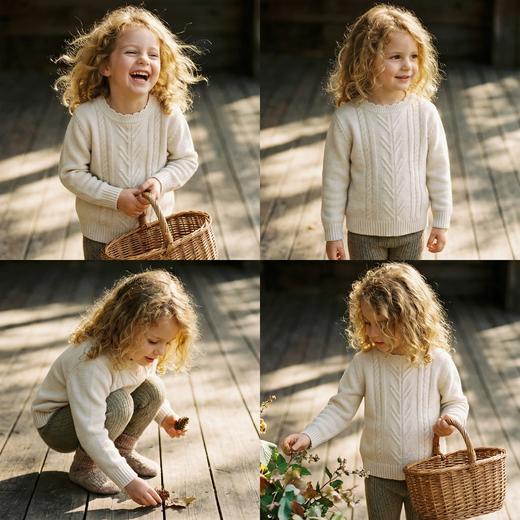 PALUOPO/PL山羊绒女童纯色羊绒衫100%山羊绒帕罗 商品图13