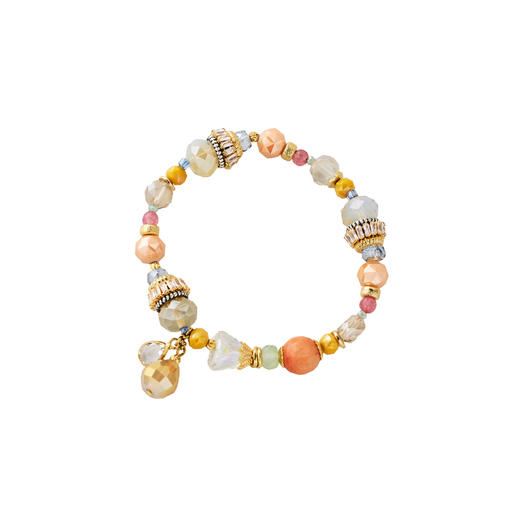 三彩2026新款彩色合成宝石拼接复古手串森系风度假通勤吊坠灵动女 商品图1