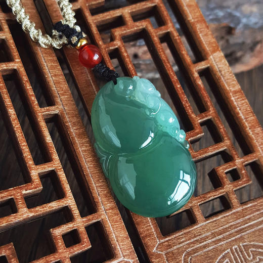 【天然正品】A货翡翠天然细腻冰种青葫瑞貅造型（福禄平安、招财纳福）翡翠吊坠项链060126NJM03 商品图3