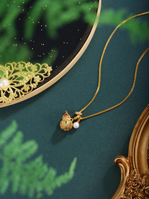 子佩集【福禄满盈】银S925套链【FYL-2231】项链镀金葫芦珍珠2601 商品图4