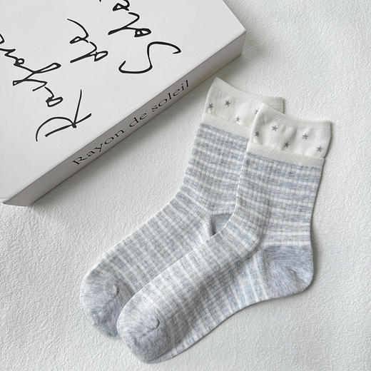 基础韩系灰色猫咪女袜-简约-纪念日百货门店同款169144122 商品图2