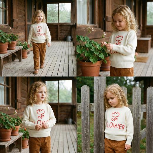 PALUOPO/PL山羊绒女童花色羊绒衫100%山羊绒帕罗 商品图11