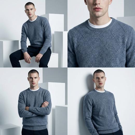 PALUOPO/PL山羊绒男装羊绒衫100%山羊绒帕罗 商品图6